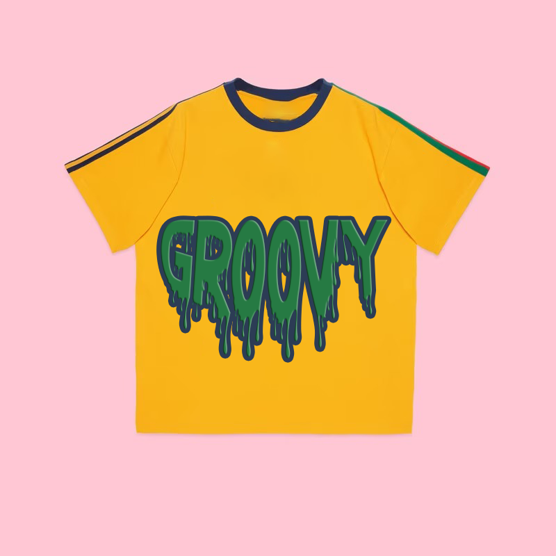Yellow Groovy Unisex organic cotton t-shirt