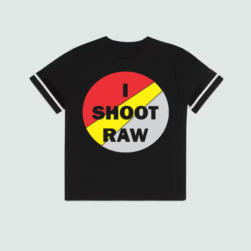 I shoot RAW Unisex t-shirt