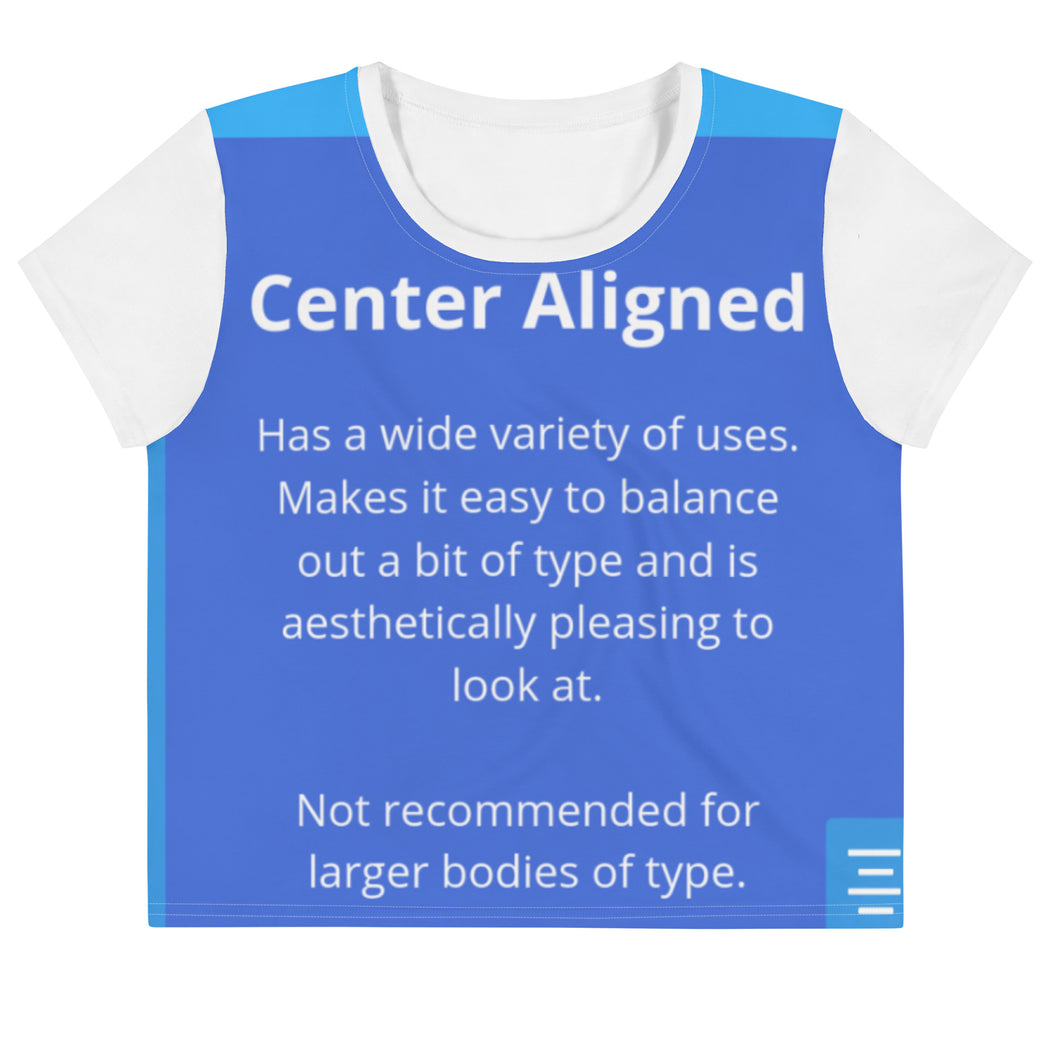 Center Aligned All-Over Print Crop Tee
