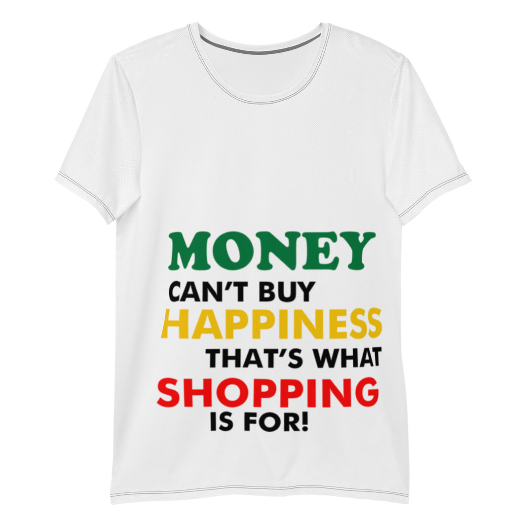 Money Can't Buy Happiness All-Over Print Men's Athletic T-shirt