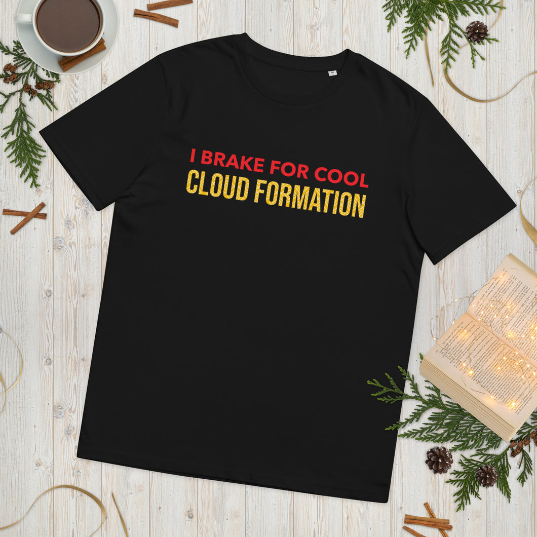 I brake for cool cloud formations Unisex organic cotton t-shirt
