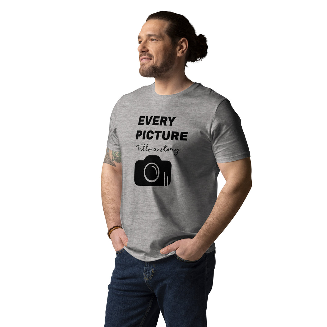 every picture tells a story  Unisex organic cotton t-shirt
